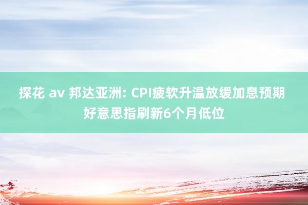 探花 av 邦达亚洲: CPI疲软升温放缓加息预期 好意思指刷新6个月低位