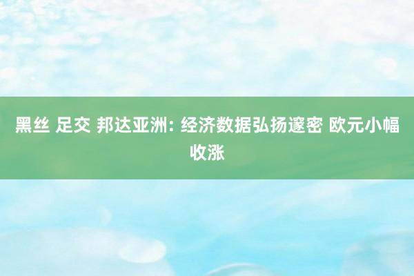 黑丝 足交 邦达亚洲: 经济数据弘扬邃密 欧元小幅收涨