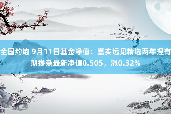 全国约炮 9月11日基金净值：嘉实远见精选两年捏有期搀杂最新净值0.505，涨0.32%