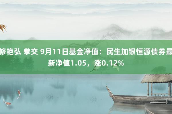 修艳弘 拳交 9月11日基金净值：民生加银恒源债券最新净值1.05，涨0.12%