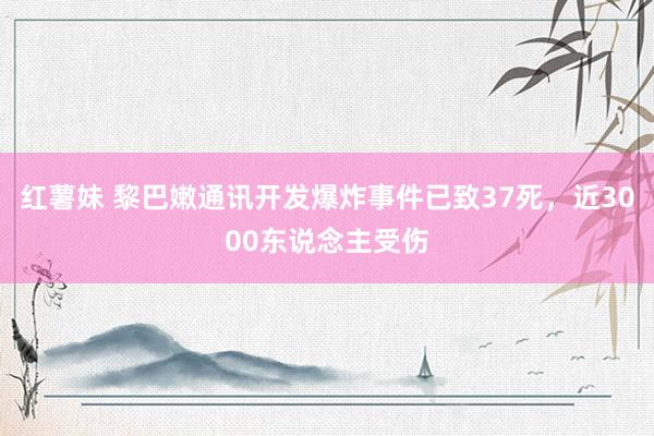 红薯妹 黎巴嫩通讯开发爆炸事件已致37死，近3000东说念主受伤