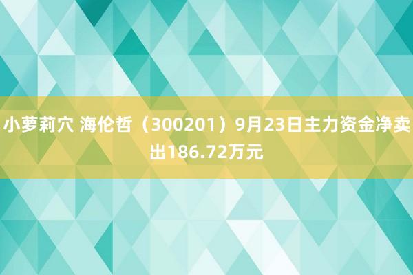 小萝莉穴 海伦哲（300201）9月23日主力资金净卖出186.72万元