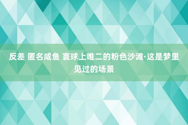 反差 匿名咸鱼 寰球上唯二的粉色沙滩·这是梦里见过的场景