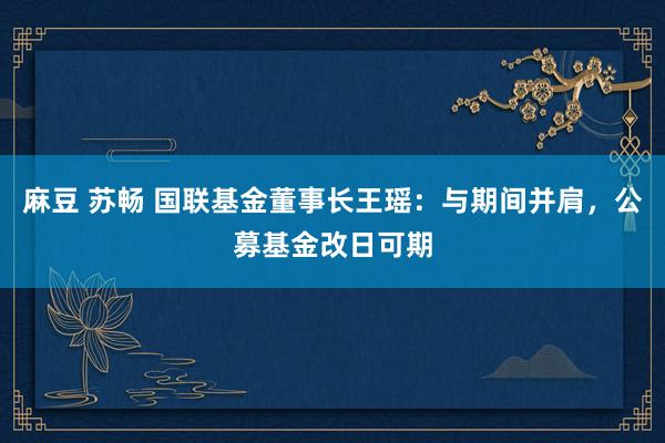 麻豆 苏畅 国联基金董事长王瑶：与期间并肩，公募基金改日可期