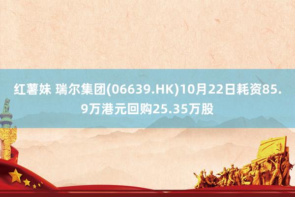 红薯妹 瑞尔集团(06639.HK)10月22日耗资85.9万港元回购25.35万股