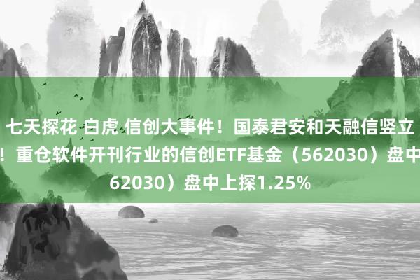 七天探花 白虎 信创大事件！国泰君安和天融信竖立集会实验室！重仓软件开刊行业的信创ETF基金（562030）盘中上探1.25%