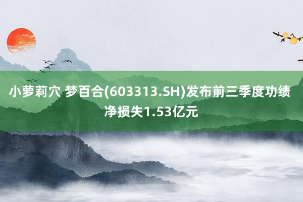 小萝莉穴 梦百合(603313.SH)发布前三季度功绩 净损失1.53亿元