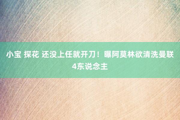 小宝 探花 还没上任就开刀！曝阿莫林欲清洗曼联4东说念主