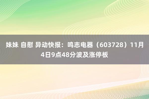 妹妹 自慰 异动快报：鸣志电器（603728）11月4日9点48分波及涨停板