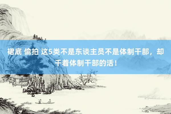 裙底 偷拍 这5类不是东谈主员不是体制干部，却干着体制干部的活！