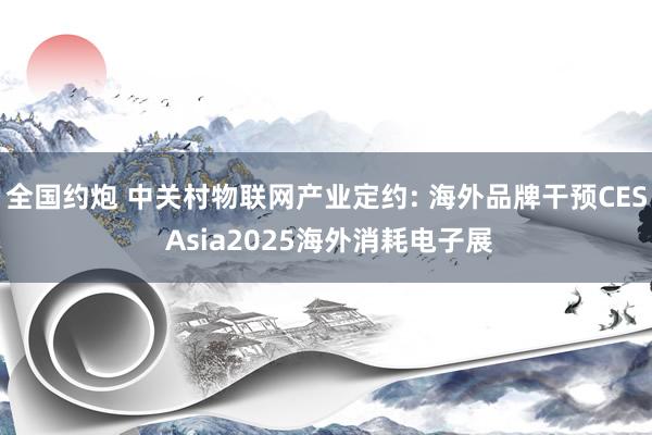 全国约炮 中关村物联网产业定约: 海外品牌干预CES Asia2025海外消耗电子展