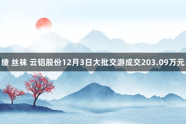 绫 丝袜 云铝股份12月3日大批交游成交203.09万元