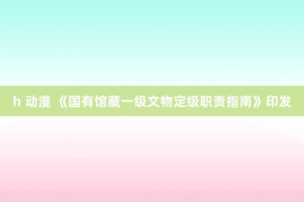 h 动漫 《国有馆藏一级文物定级职责指南》印发