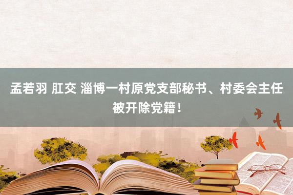 孟若羽 肛交 淄博一村原党支部秘书、村委会主任被开除党籍！