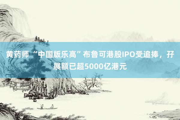 黄药师 “中国版乐高”布鲁可港股IPO受追捧，孖展额已超5000亿港元