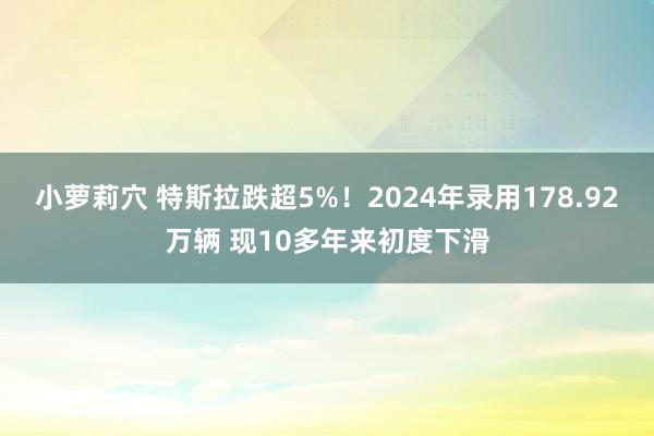 小萝莉穴 特斯拉跌超5%！2024年录用178.92万辆 现10多年来初度下滑