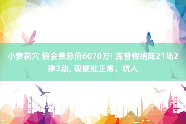 小萝莉穴 转会费总价6070万! 库普梅纳斯21场2球3助， 现被批正常、坑人