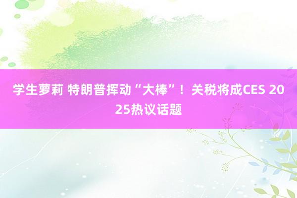 学生萝莉 特朗普挥动“大棒”！关税将成CES 2025热议话题