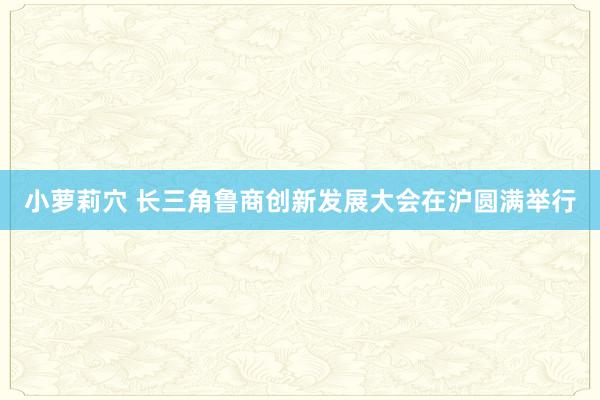 小萝莉穴 长三角鲁商创新发展大会在沪圆满举行