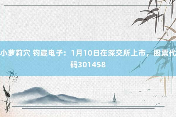 小萝莉穴 钧崴电子：1月10日在深交所上市，股票代码301458