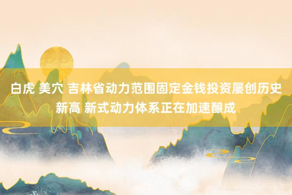 白虎 美穴 吉林省动力范围固定金钱投资屡创历史新高 新式动力体系正在加速酿成