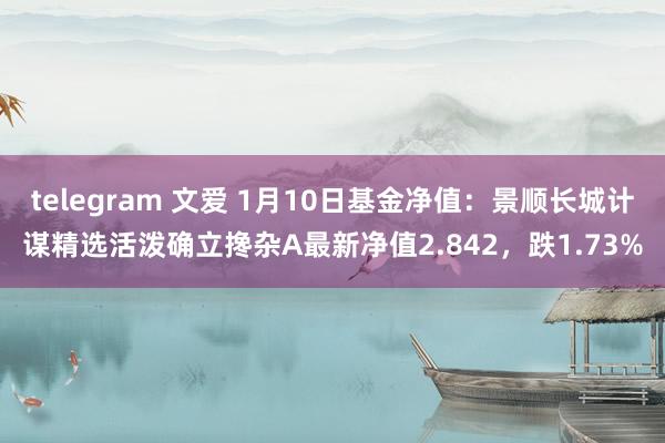 telegram 文爱 1月10日基金净值：景顺长城计谋精选活泼确立搀杂A最新净值2.842，跌1.73%