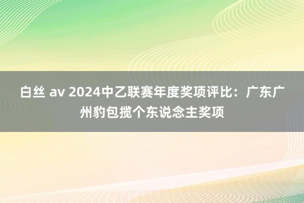 白丝 av 2024中乙联赛年度奖项评比：广东广州豹包揽个东说念主奖项