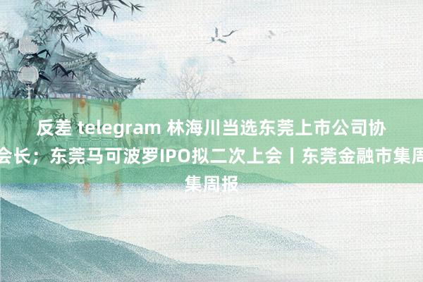 反差 telegram 林海川当选东莞上市公司协会会长；东莞马可波罗IPO拟二次上会丨东莞金融市集周报