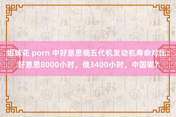 姐妹花 porn 中好意思俄五代机发动机寿命对比：好意思8000小时，俄3400小时，中国呢？