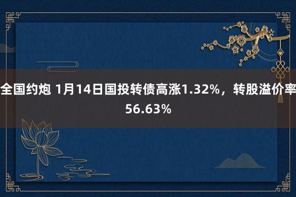 全国约炮 1月14日国投转债高涨1.32%，转股溢价率56.63%