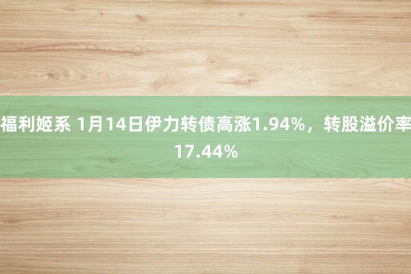 福利姬系 1月14日伊力转债高涨1.94%，转股溢价率17.44%